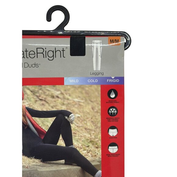 NWT Cuddl Duds Womens Medium ClimateRight Plush Warmth Black Leggings Base Layer - Picture 2 of 3